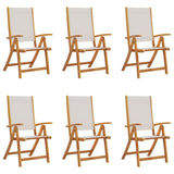 Chaises pliables de jardin lot de 6 bois d'acacia et textilène