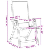 Chaises pliables de jardin lot de 6 bois d'acacia et textilène