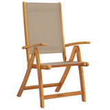 Chaises pliables de jardin lot de 4 bois d'acacia et textilène