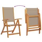 Chaises pliables de jardin lot de 4 bois d'acacia et textilène