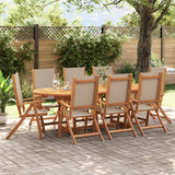 Chaises pliables de jardin lot de 8 bois d'acacia et textilène