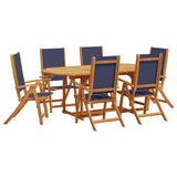 Ensemble à Manger de jardin 7pcs bois d'acacia solide textilène