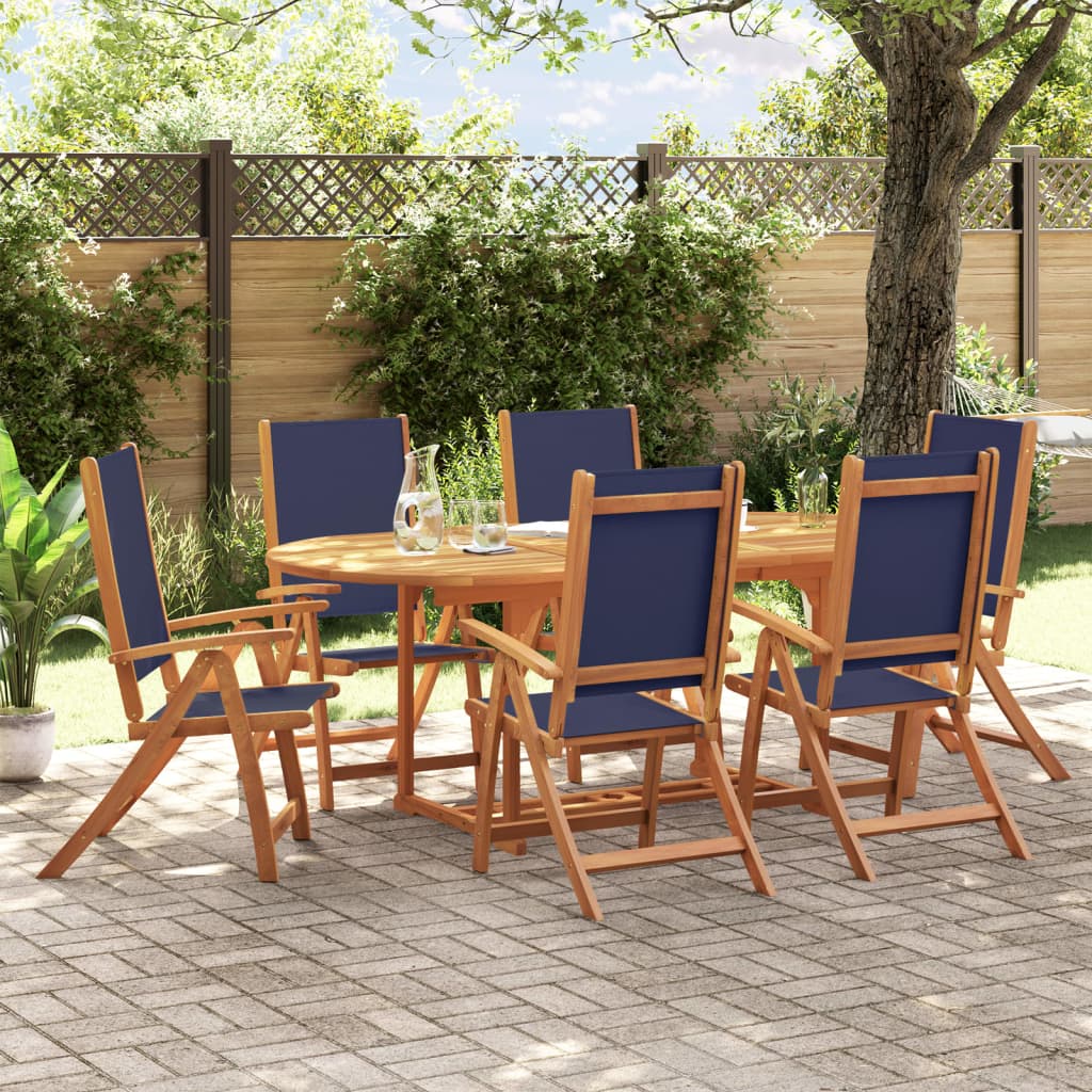 Ensemble à Manger de jardin 7pcs bois d'acacia solide textilène