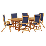 Ensemble à Manger de jardin 7pcs bois d'acacia solide textilène