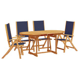 Ensemble à manger de jardin 5pcs bois d'acacia solide textilène