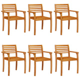 Chaises de jardin lot de 6 59x55x85 bois massif d'acacia