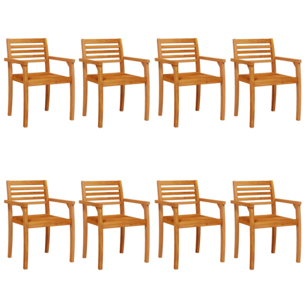 Chaises de jardin lot de 8 59x55x85 bois massif d'acacia