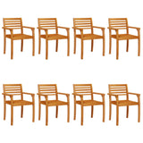 Chaises de jardin lot de 8 59x55x85 bois massif d'acacia