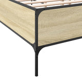 Bed frame without mattress sonoma oak 200x200 cm