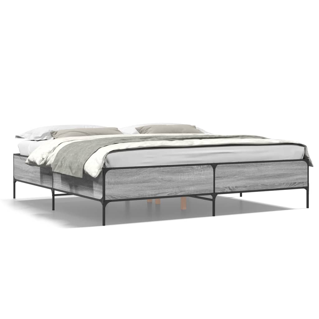 Cadre de lit sans matelas sonoma gris 200x200 cm