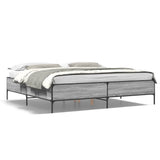 Cadre de lit sans matelas sonoma gris 200x200 cm