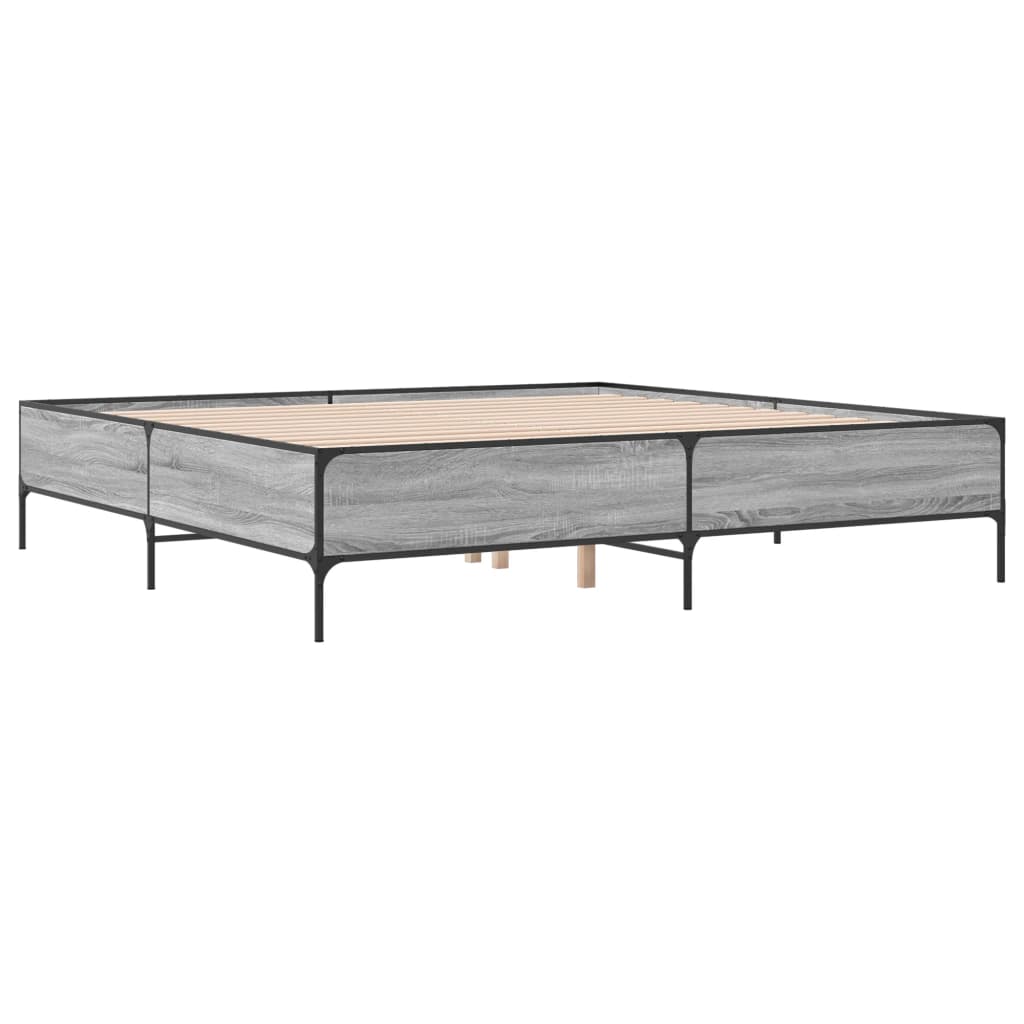 Cadre de lit sans matelas sonoma gris 200x200 cm