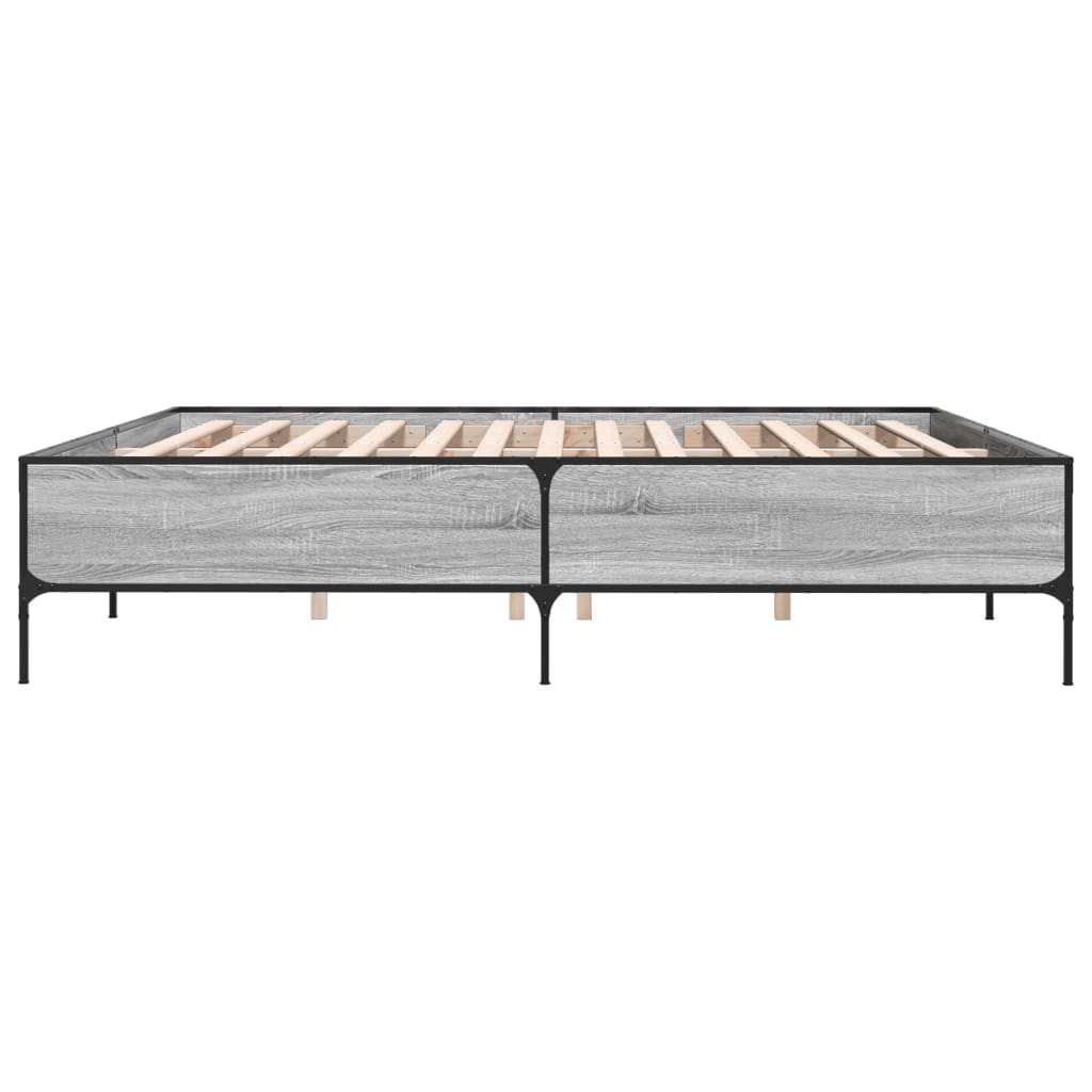 Cadre de lit sans matelas sonoma gris 200x200 cm