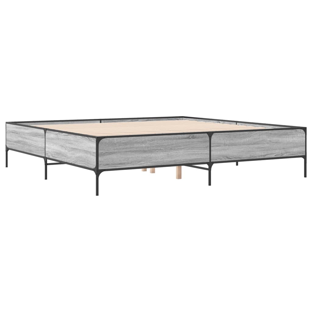 Cadre de lit sans matelas sonoma gris 200x200 cm