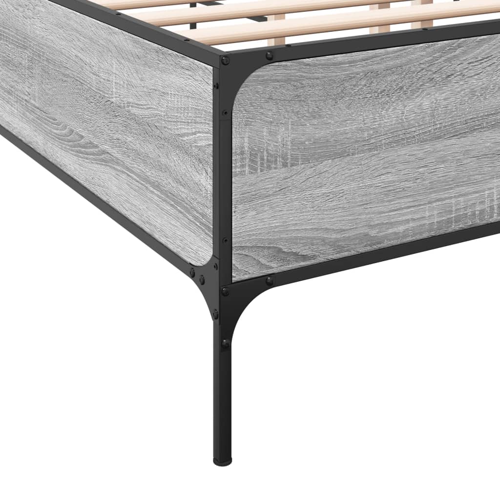 Cadre de lit sans matelas sonoma gris 200x200 cm