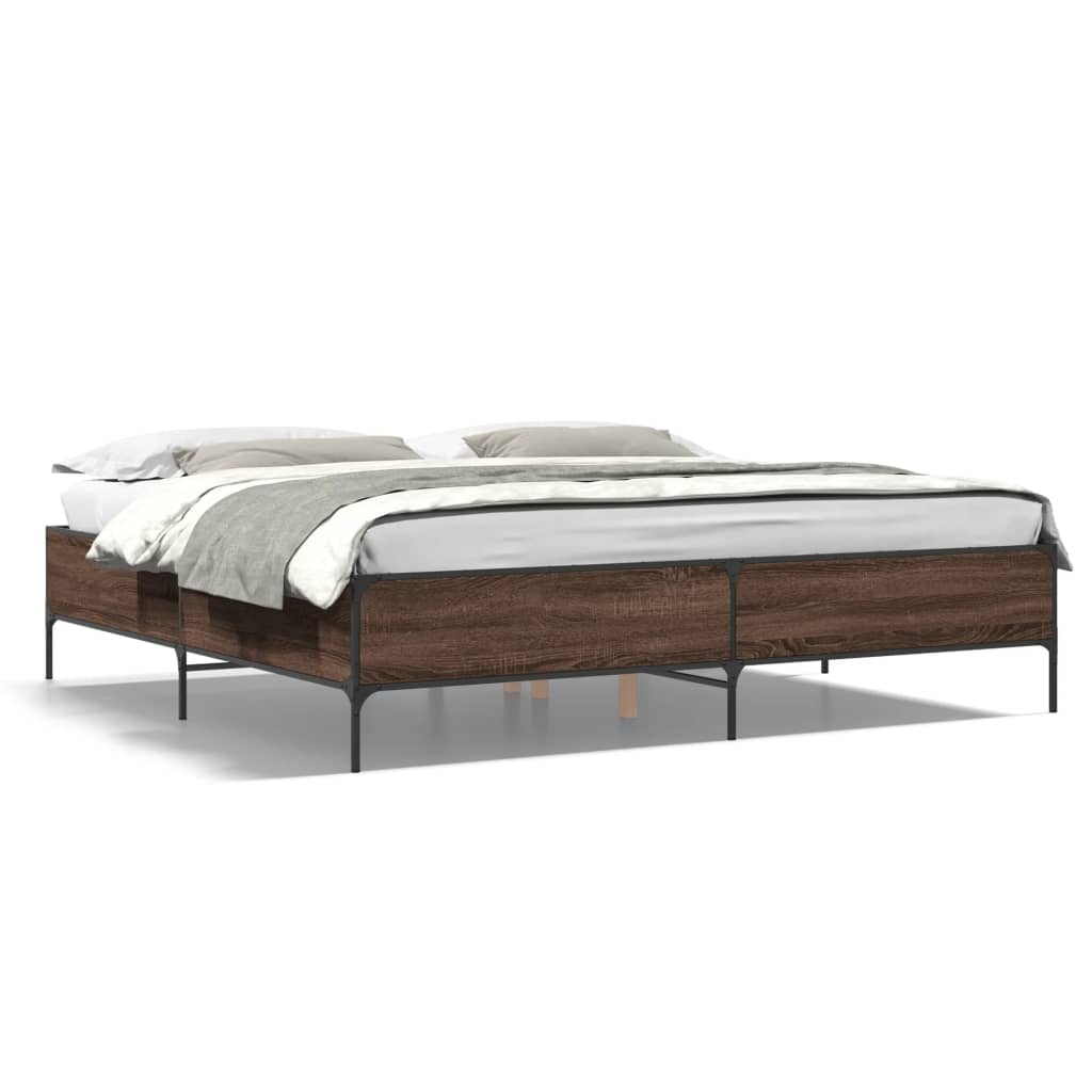 Cadre de lit sans matelas chêne marron 200x200 cm