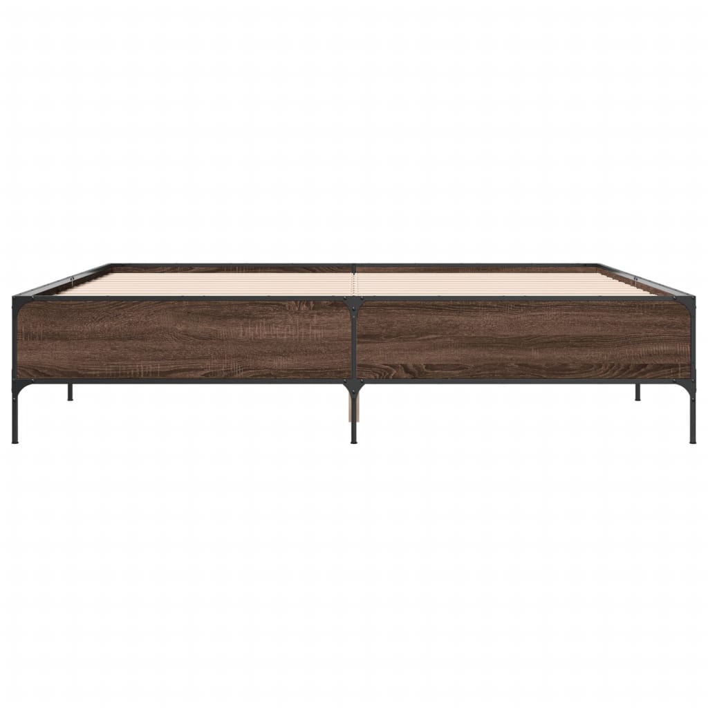 Cadre de lit sans matelas chêne marron 200x200 cm