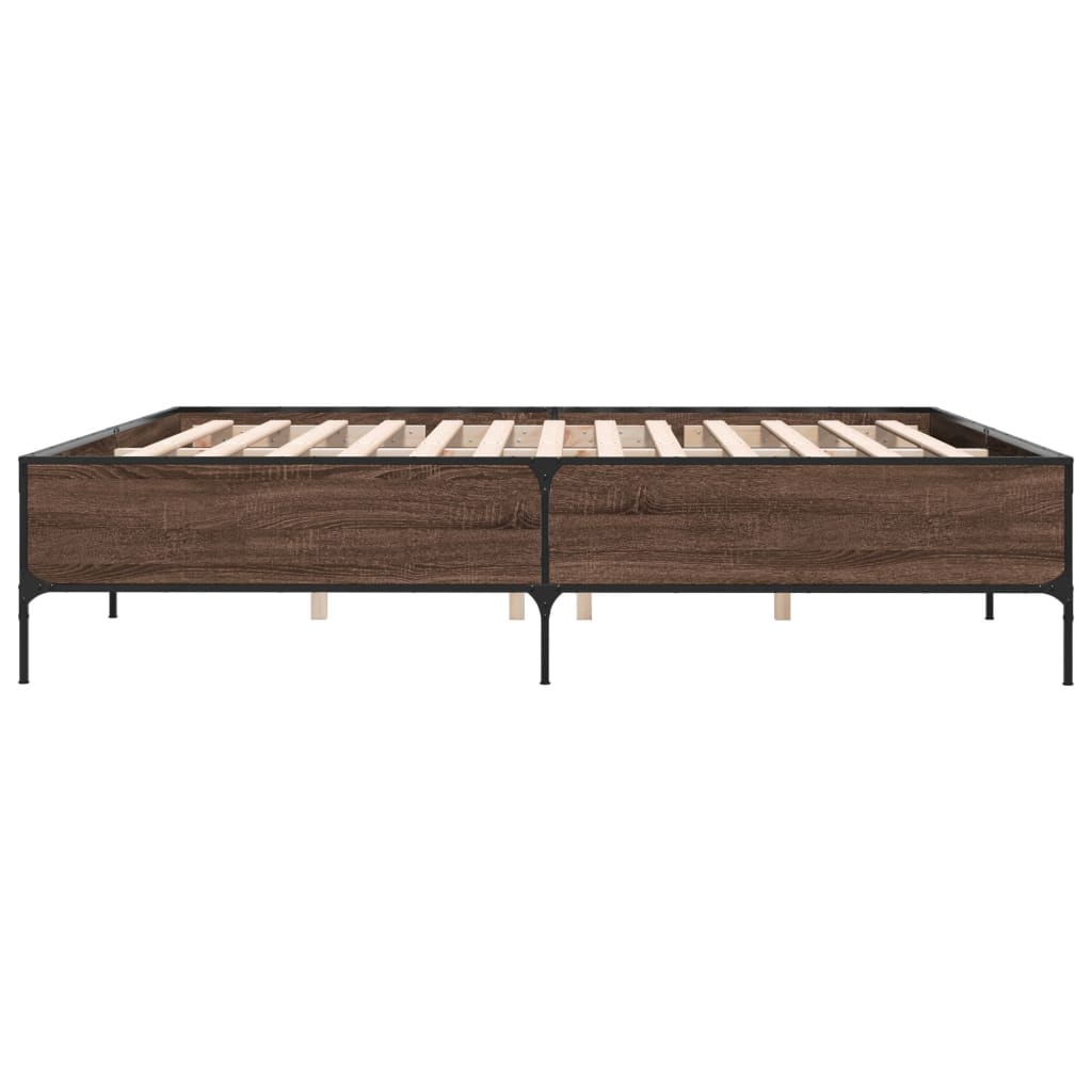 Cadre de lit sans matelas chêne marron 200x200 cm