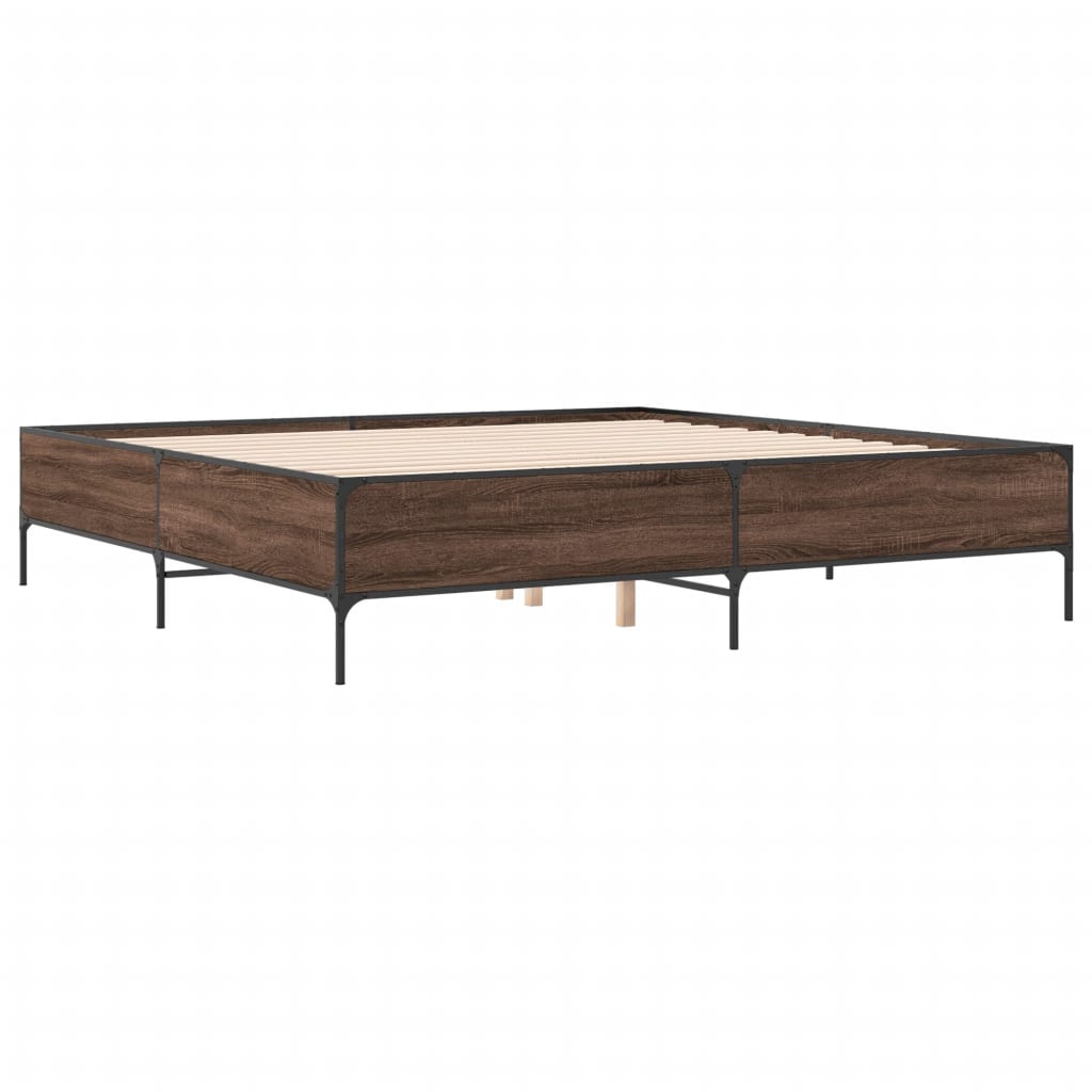 Cadre de lit sans matelas chêne marron 200x200 cm