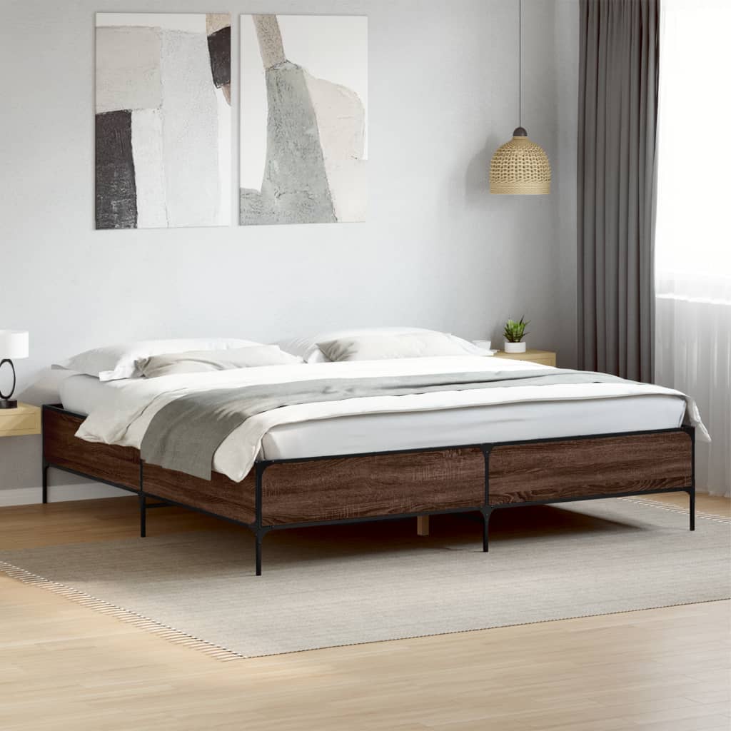 Cadre de lit sans matelas chêne marron 200x200 cm