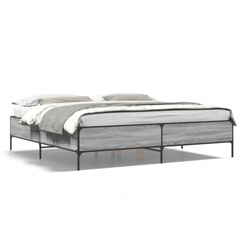 Cadre de lit sans matelas sonoma gris 180x200 cm