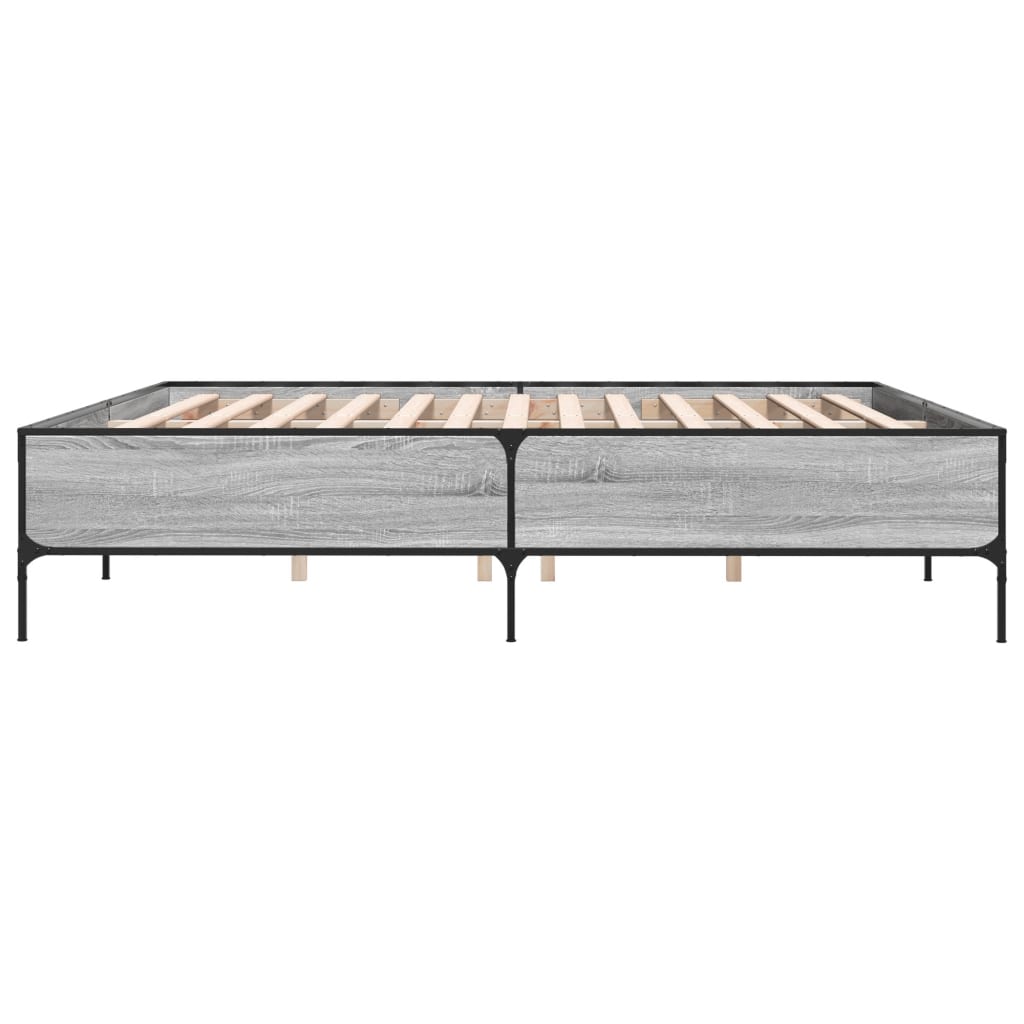 Cadre de lit sans matelas sonoma gris 180x200 cm