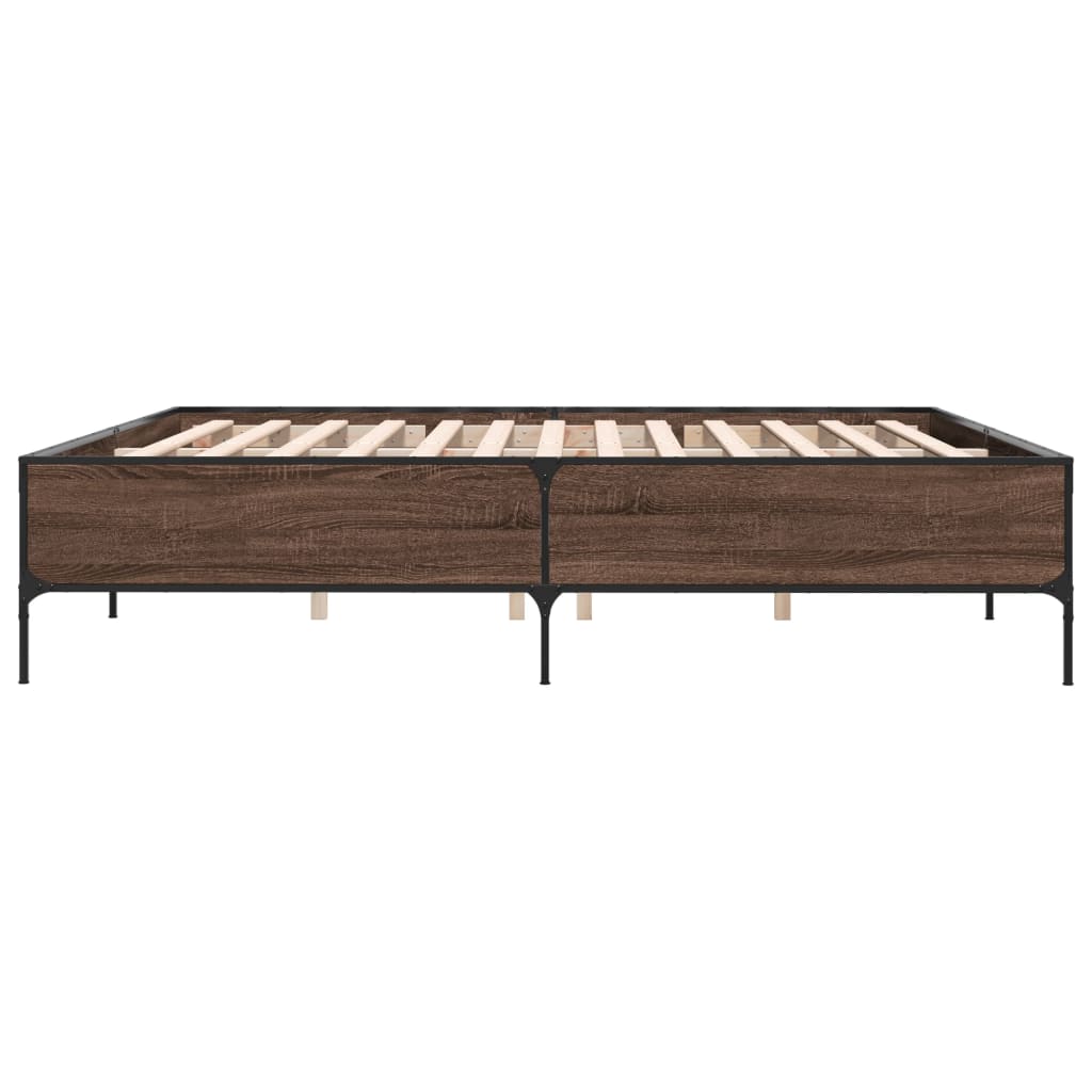 Cadre de lit sans matelas chêne marron 180x200 cm