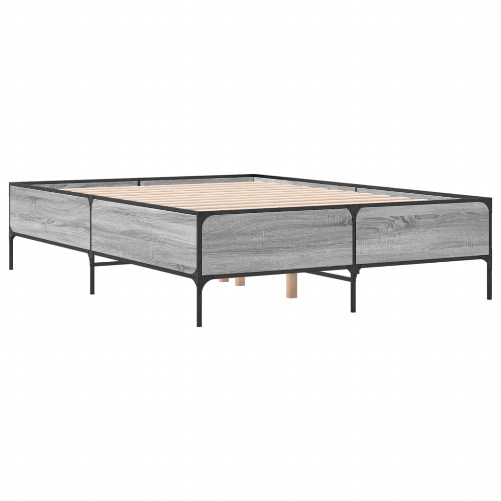 Cadre de lit sans matelas sonoma gris 160x200 cm