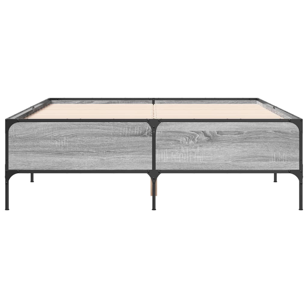 Cadre de lit sans matelas sonoma gris 160x200 cm