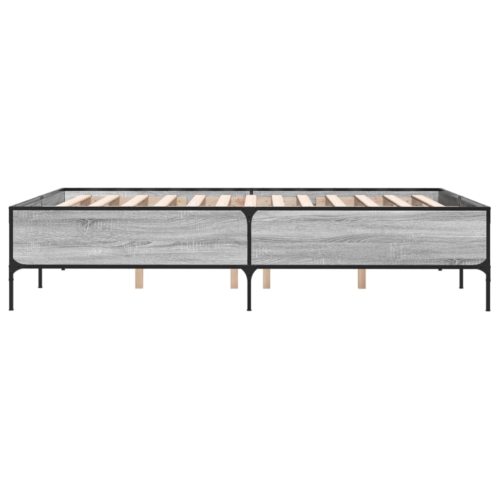 Cadre de lit sans matelas sonoma gris 160x200 cm