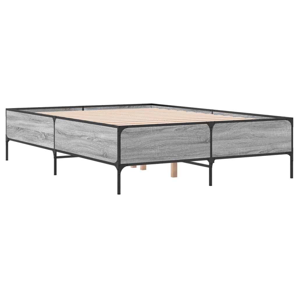 Cadre de lit sans matelas sonoma gris 160x200 cm