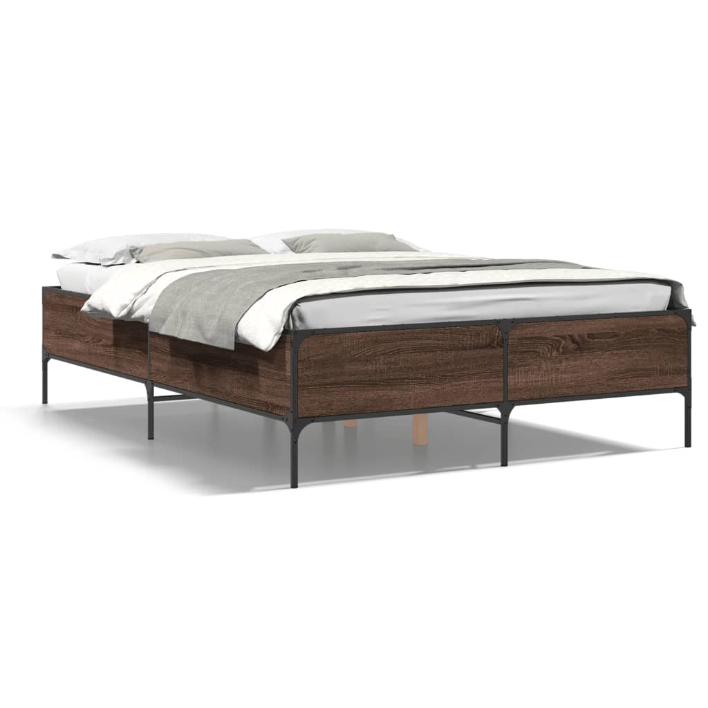 Cadre de lit sans matelas chêne marron 160x200 cm