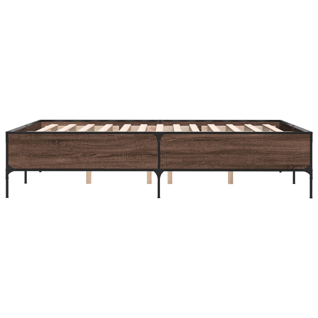 Cadre de lit sans matelas chêne marron 160x200 cm