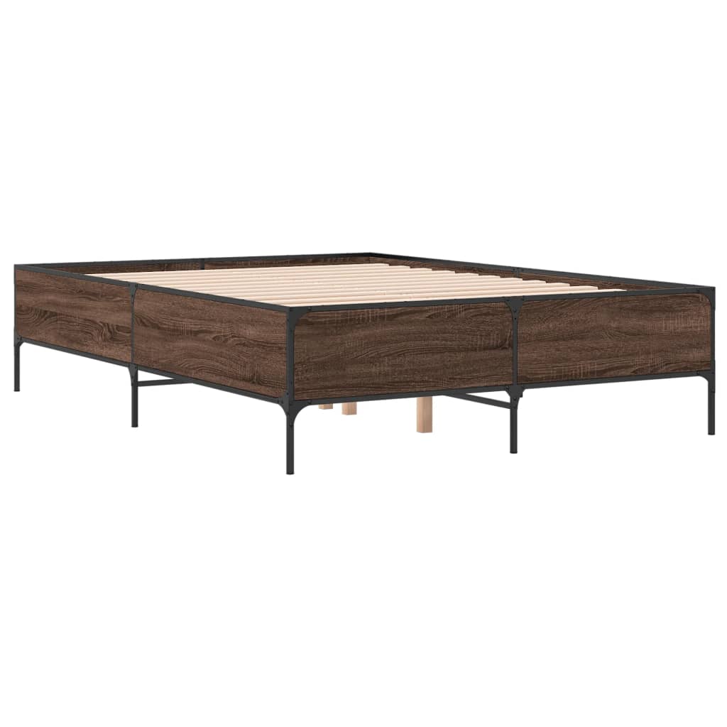 Cadre de lit sans matelas chêne marron 160x200 cm