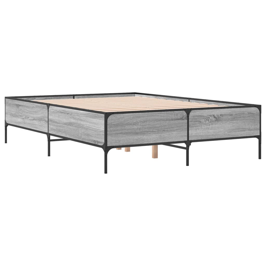 Cadre de lit sans matelas sonoma gris 150x200 cm