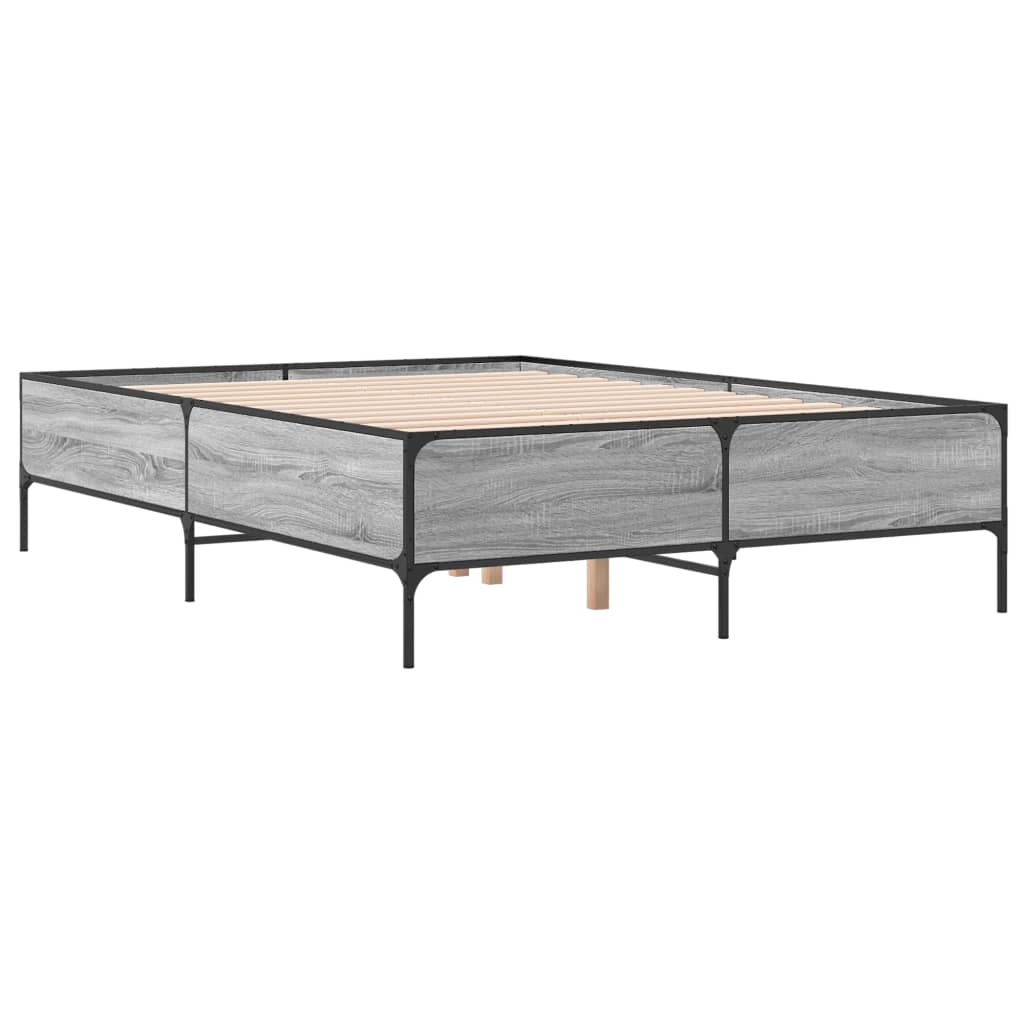 Cadre de lit sans matelas sonoma gris 150x200 cm