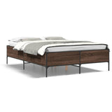 Cadre de lit sans matelas chêne marron 150x200 cm