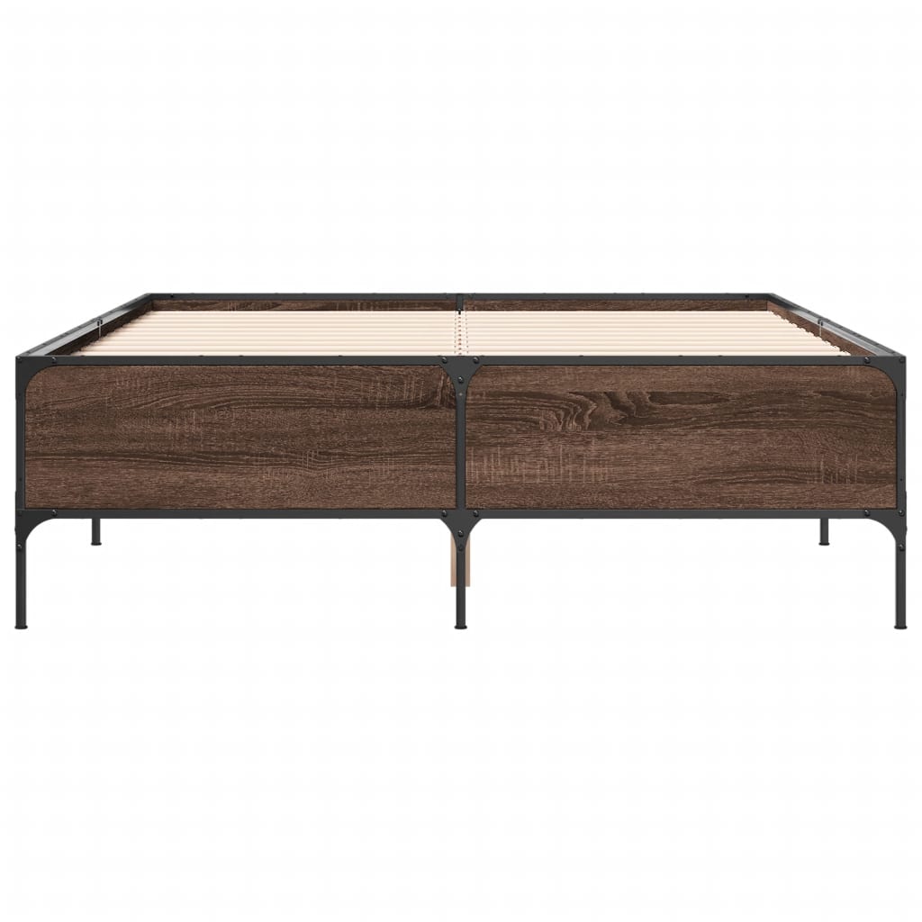 Cadre de lit sans matelas chêne marron 150x200 cm