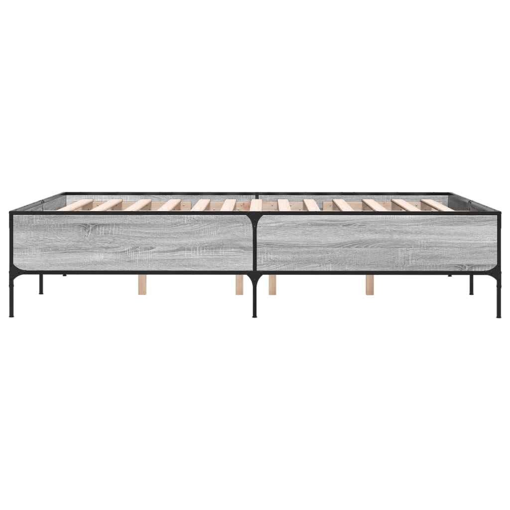 Cadre de lit sans matelas sonoma gris 140x200 cm