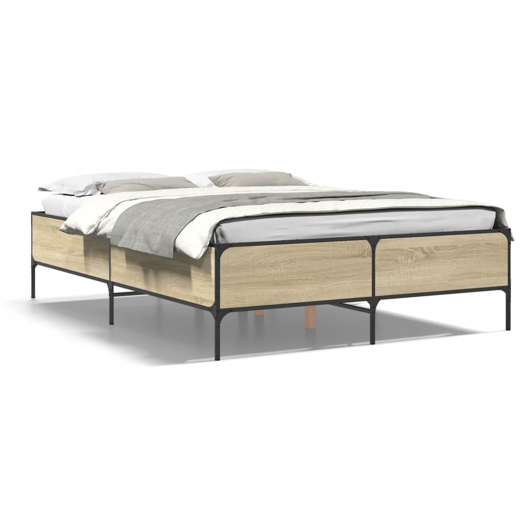 Bed frame without mattress sonoma oak 120x200 cm