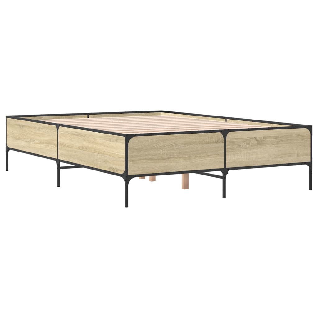 Bed frame without mattress sonoma oak 120x200 cm