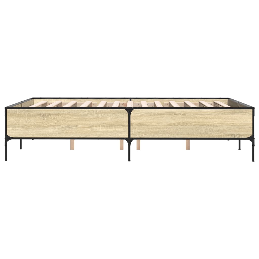 Bed frame without mattress sonoma oak 120x200 cm