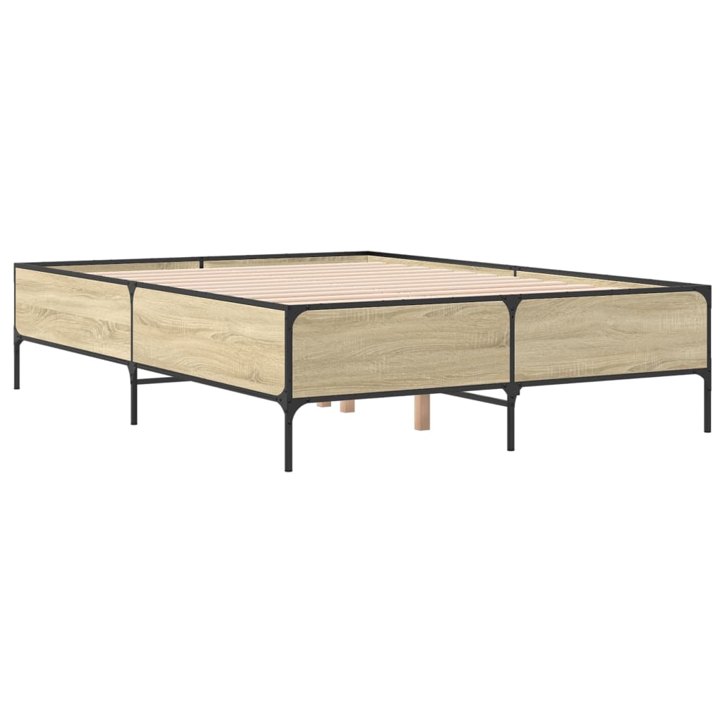 Bed frame without mattress sonoma oak 120x200 cm