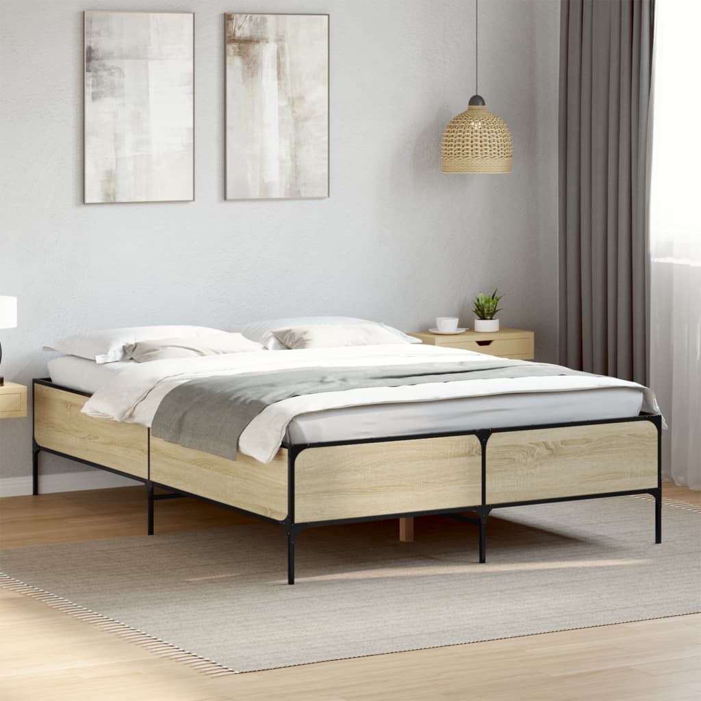 Bed frame without mattress sonoma oak 120x200 cm