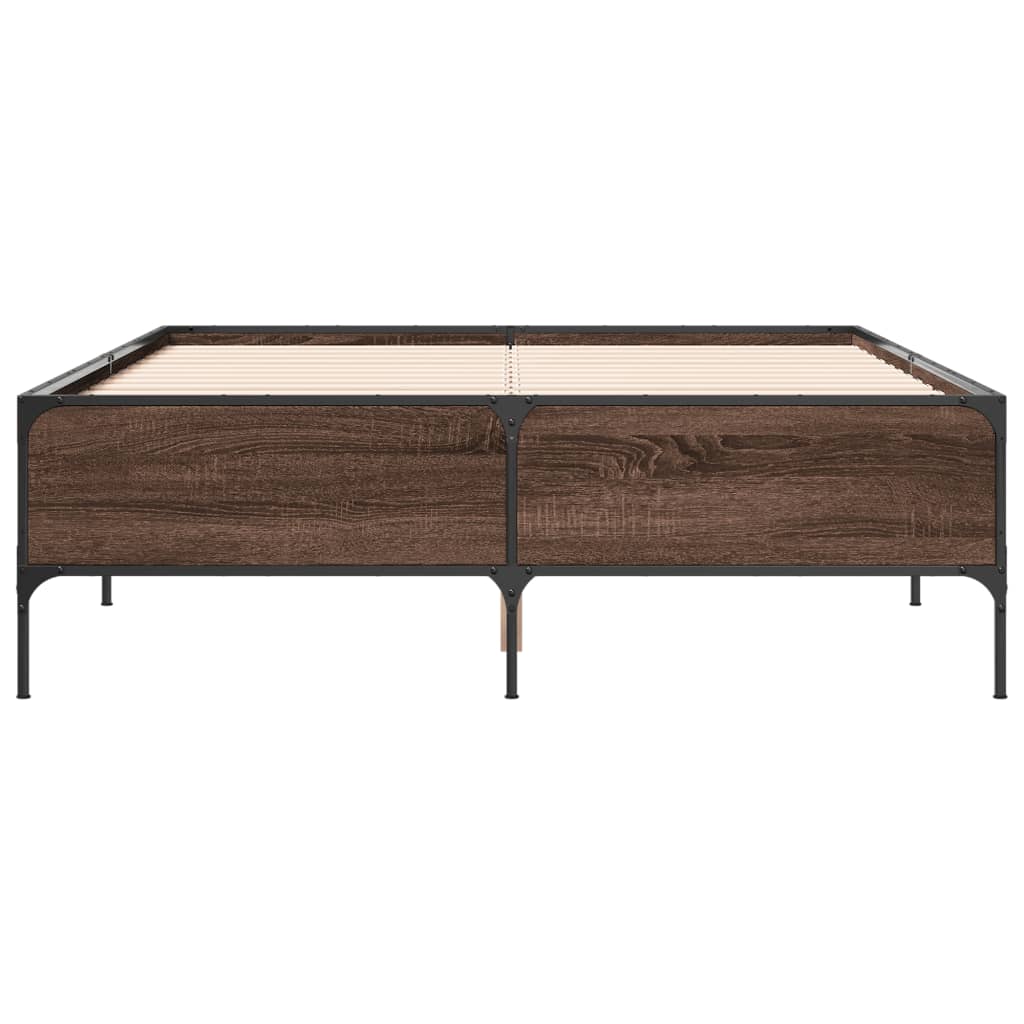 Cadre de lit sans matelas chêne marron 120x200 cm