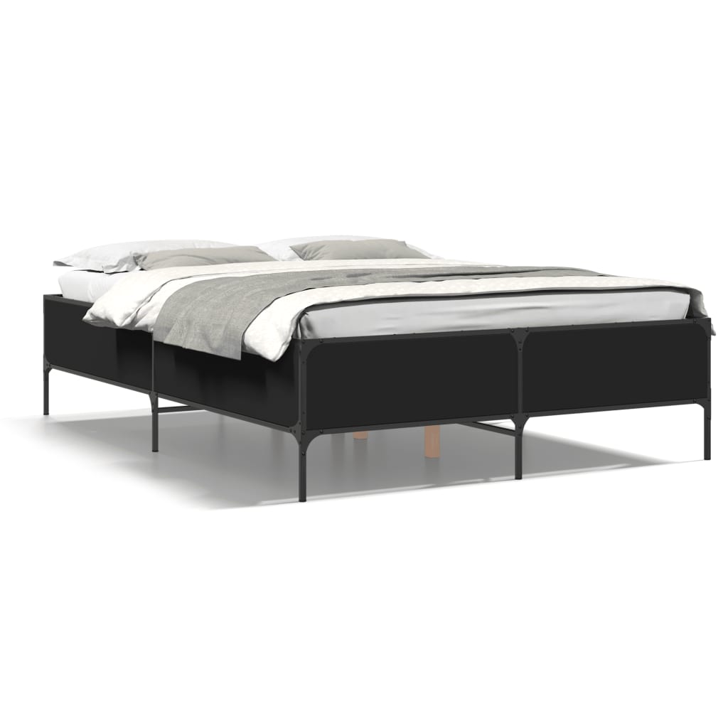 Cadre de lit sans matelas noir 140x190 cm