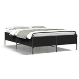 Cadre de lit sans matelas noir 140x190 cm