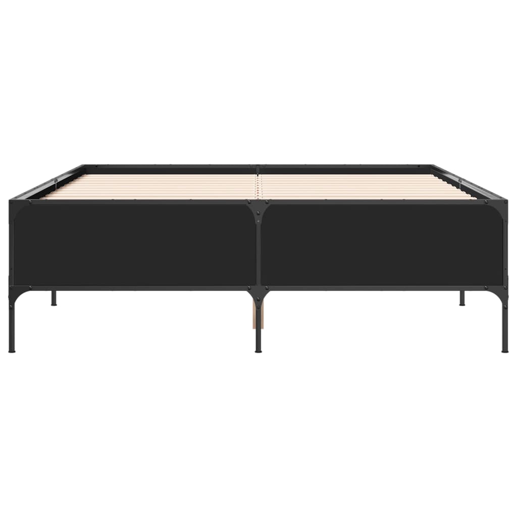 Cadre de lit sans matelas noir 140x190 cm