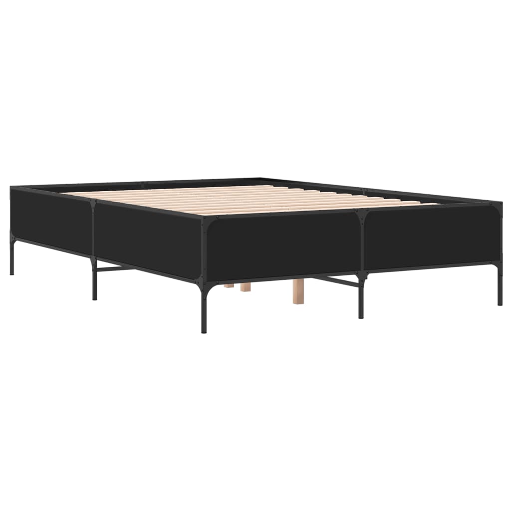 Cadre de lit sans matelas noir 140x190 cm