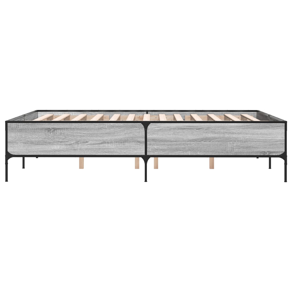 Cadre de lit sans matelas sonoma gris 140x190 cm